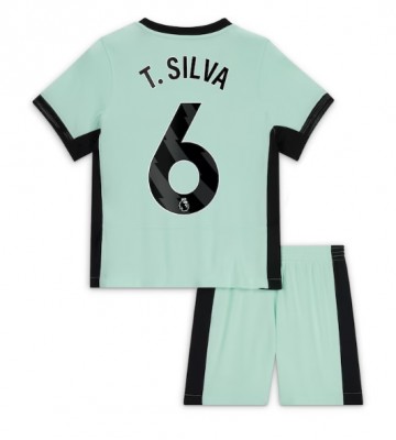 Chelsea Thiago Silva #6 Koszulka Trzecich Dziecięca 2023-24 Krótki Rękaw (+ Krótkie spodenki)